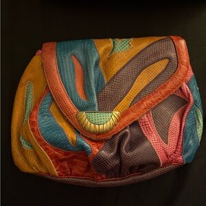 Sharif Vintage Lizard/Croc animal embossed printed Women's Bag and Clutch